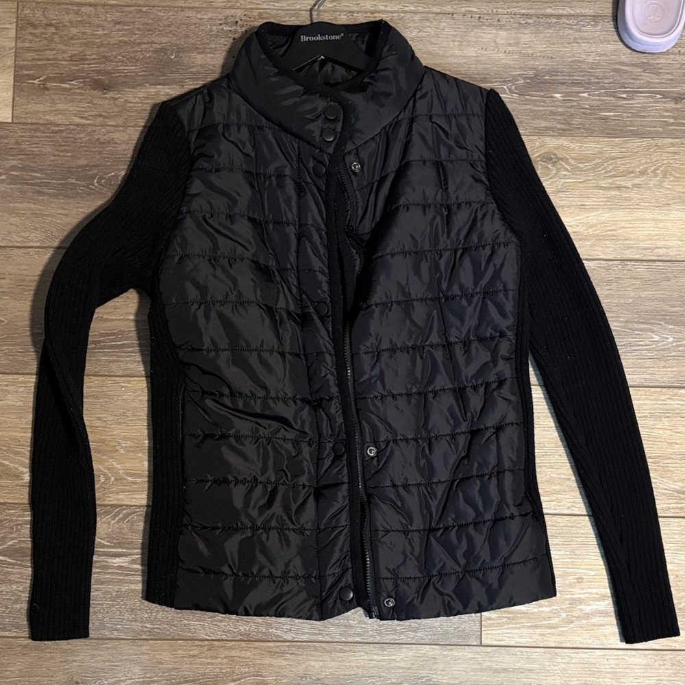 Black Quilted Jacket with Sleeves